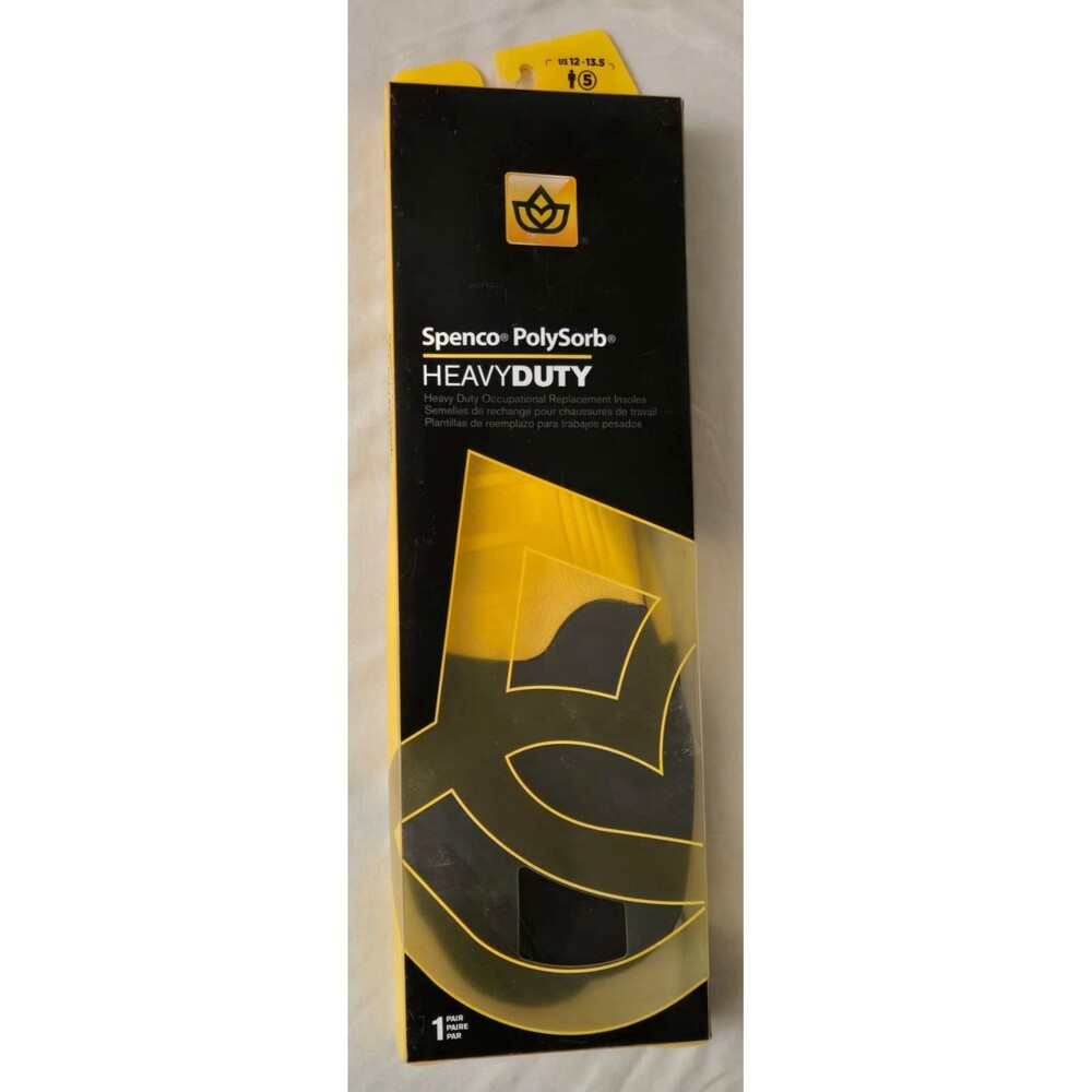 NEW Spenco POLYSORB Heavy Duty Work/Occupational SHOE INSOLES Mens 12-13.5 nib!